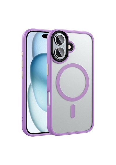 Apple Uyumlu iPhone 16 Plus Kılıf Mat Arka Yüzey Wireless Şarj Özellikli Zore Flet M-safe Kapak Pembe
