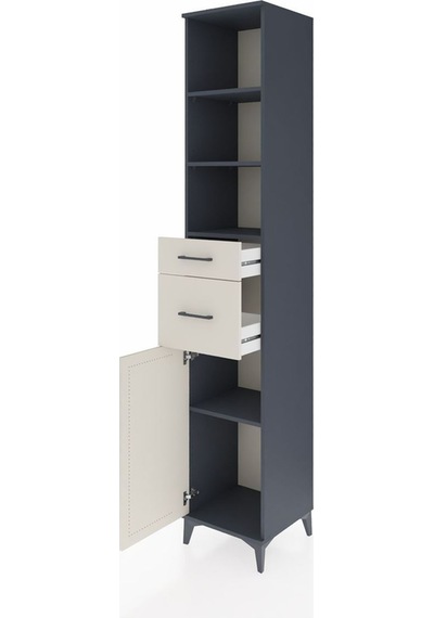 Hyperion Dolap 4 Raflı 2 Çekmeceli Tek Kapaklı 44x44x243 Antrasit-aytaşı Antrasit Hyperion Dolap 4 Raflı 2 Çekmeceli Tek Kapaklı 44x44x243 Antrasit-aytaşı Antrasit