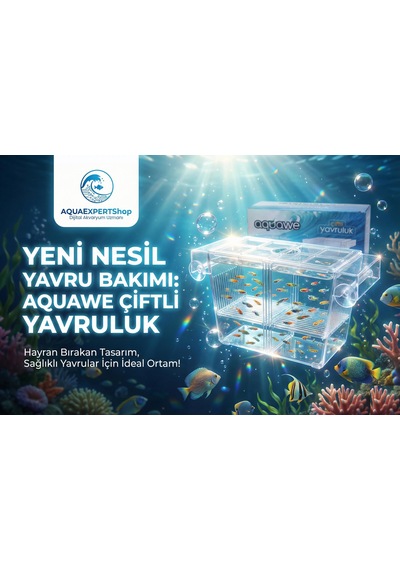Aquawe Çiftli Yavruluk - Şeffaf Tasarım - 19,5 X 10 Cm - Şeffaf Vantuzlu - Sağlam Yapı - Balıklar İçin Güvenli