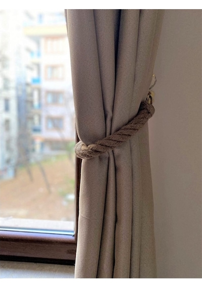 2 Adet 50 Cm Otantik Kalın Halat Perde Tutacağı (20Mm)