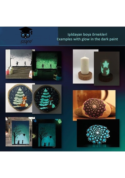 Natural Turkuaz Karanlıkta Parlayan Hayalet Boya Glow İn The Dark Akrilik Boya Rich 0000 Naturel