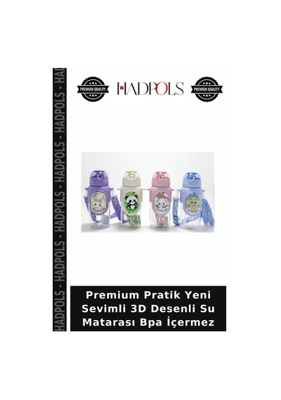 Premium Pratik Yeni Sevimli 3d Desenli Su Matarası Bpa İçermez Çok Renkli