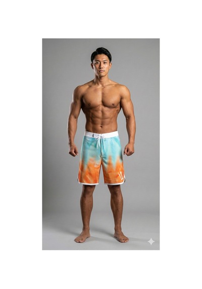 Pose I Down Sun Tie Dye Boardshort Erkek Fizik Ve Deniz Şortu Turkuaz