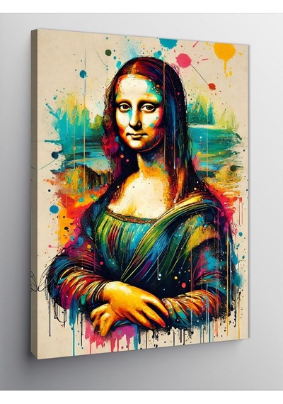 Kanvas Tablo Renk Patlamasıyla Mona Lisa 100cmx140cm