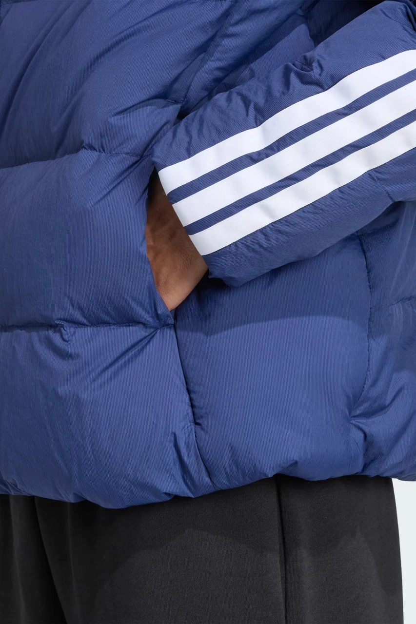 Adidas Erkek Mavi Mont Essentials Climawarm 3-stripes Puffer Down Mavi