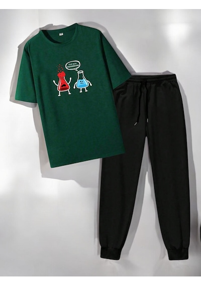 Uyguntarz Unisex Fazla Tepki Verdiğinizi Düşünüyorum Baskılı Eşofman Takımı Yeşil
