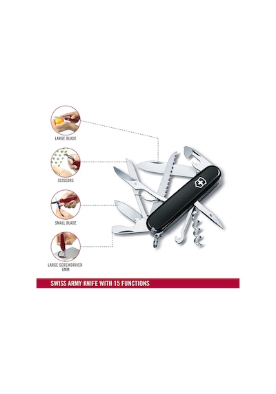 Victorinox 1.3713.3 Huntsman Kamp  Çakı Siyah