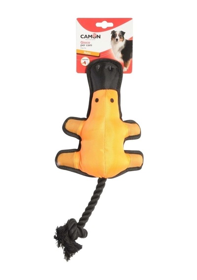 Camon İpli Ve Gıcırtılı Platipus Ördek Şeklinde Dayanıklı Naylon Köpek Oyuncağı 38 Cm