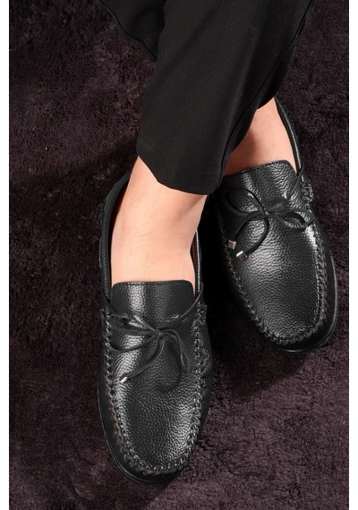 Borde Hakiki Deri Erkek Günlük Ayakkabı, Loafer Ayakkabı, Hafif Ayakkabı