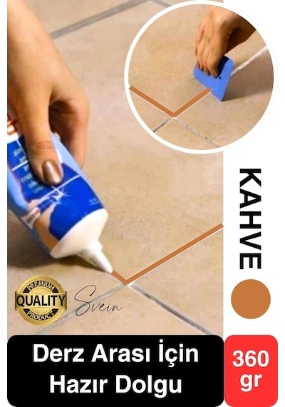 Premium Fayans Arası Kahve Hazır Derz Dolgu Gaga Uç Tüp Mermer Mutfak Banyo Zemin Duvar Onarıcı