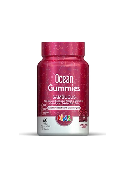 Ocean Gummies Sambucus Kids Takviye Edici Gıda 60 Adet Çiğnenebilir Jel Form