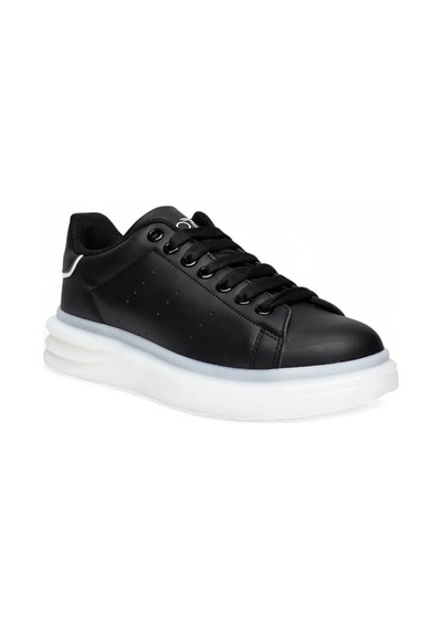 Best Of 628-26 Cilt Deri Anatomik Erkek Sneaker Siyah Beyaz Siyah
