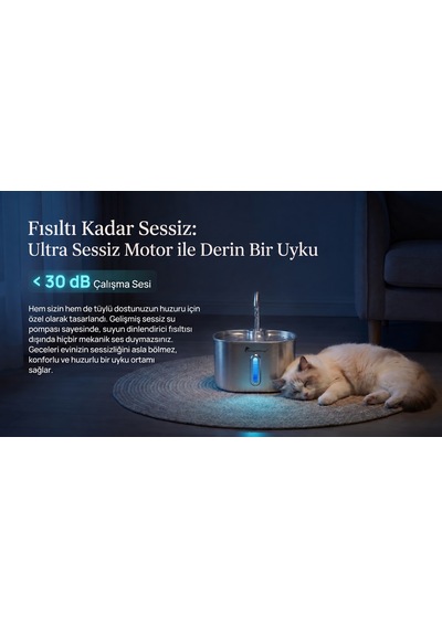 2.2l Otomatik Kedi Köpek Için Paslanmaz Çelik Su Pınarı Su Seviyesi Göstergeli, Sessiz Su Sebili Ve Su Çeşmesi