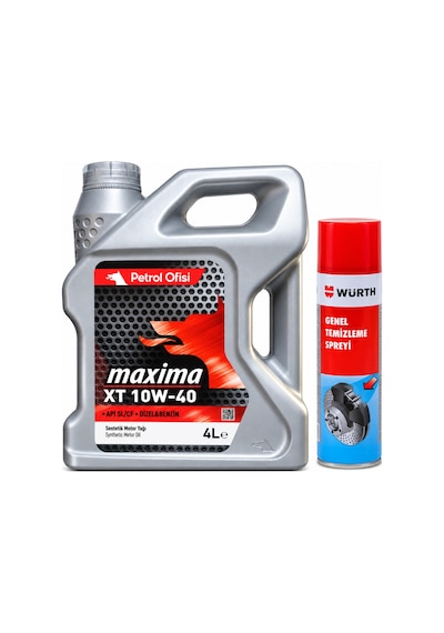 Petrol Ofisi Maxima XT 10W-40 Motor Yağı 4 L + Würth Balata Spreyi 500 ML