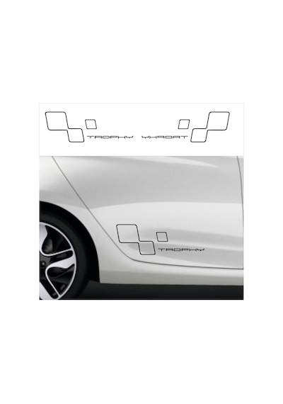 Oto Sticker Renault Sport Trophy Bayraklı Sticker Seti 2 Adet