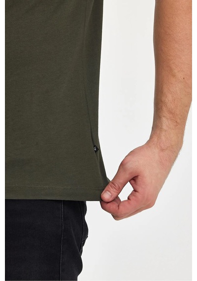 Erkek Compact Penye V Yaka T-shirt Haki