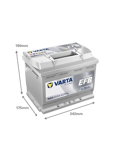 Varta N60 12v 60 Ah 640a Dynamıc Slı Start-stop Efb Akü Üretim Yılı: 2026