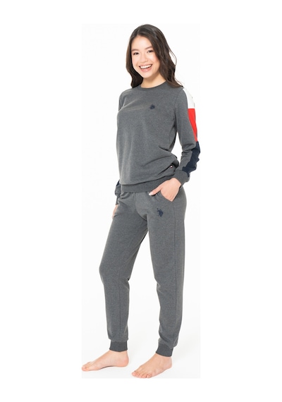 U.S. Polo Assn. Kadın Pamuklu Lisanslı Pijama Takımı 20115 Antrasit Melanj