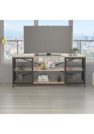 Endüstriyel Tarz 140 Cm Tv Sehpası/1903 Atlantik Çam - Siyah