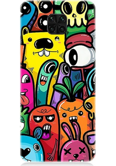 Xiaomi Redmi Note 9 Pro Uyumlu Silikon Kılıf Komik Sebze Ve Hayvan Karakterler