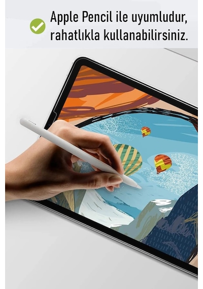 Apple Uyumlu iPad  Air 13 Inç 2024 Nano Kırılmaz Ekran Koruyucu Şeffaf Esnek Cam Tam