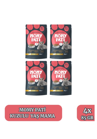 Kuzulu Yaş Kedi Maması 85 Gr X 4 Adet Yetişkin Kediler İçin