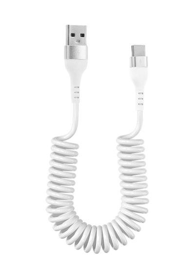 Type-c Spiral Tasarım Usb Şarj Ve Data Kablosu 1m Beyaz - Al3999