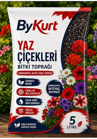 Yaz Çiçekleri Bitki Toprağı 5 Litre Cocopeat Perlit Pomza İçerikli Balkon Bahçe Saksı Toprağı