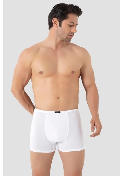 Hadpols Özel Üretim Alışveriş Esnek Giyim İç Çamaşırı Erkek İnce Bel Lastikli Bambu Boxer Beyaz 5'li Paket