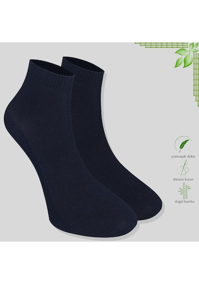 Kral Socks Erkek Patik Bambu Kabartma Desenli Dikişsiz Parfümlü Kısa Çorap 3'lü Siyah