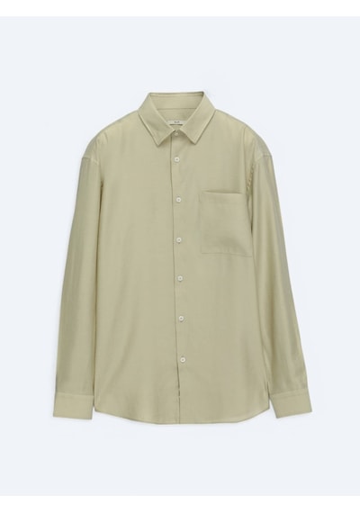 Kip Limon Küfü Düz Oversize Fit Dokuma Casual Gömlek Yeşil Kip Limon Küfü Düz Oversize Fit Dokuma Casual Gömlek Yeşil