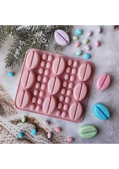 Silikon Kek Kalıp Sugarcraft Kahve Çekirdekleri Kalıbı Şeker Hamuru Çikolata Kalıbı Çok Renkli