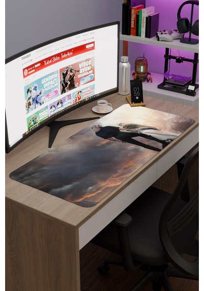 The Witcher V4 90x40 Xxl Gaming Kauçuk Kaymaz Taban Mouse Pad Fare Altlığı