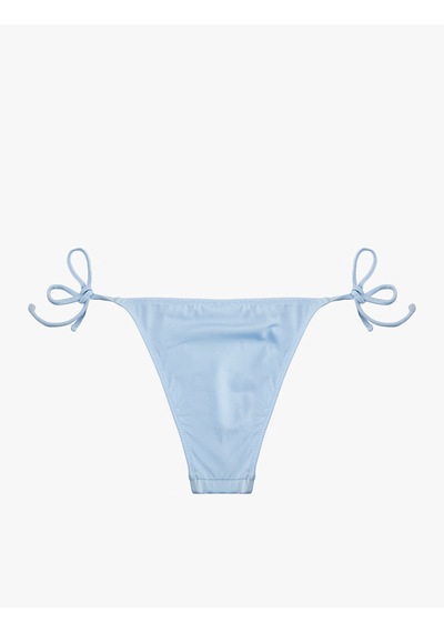Koton Yanları Bağlamalı İpli Taşlı Bikini Altı Mavi 6sak00028mm