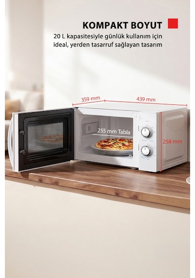 Toshiba MWP-MM20P WH 20 L 5 Isı Seviyesi Beyaz Mikrodalga Fırın