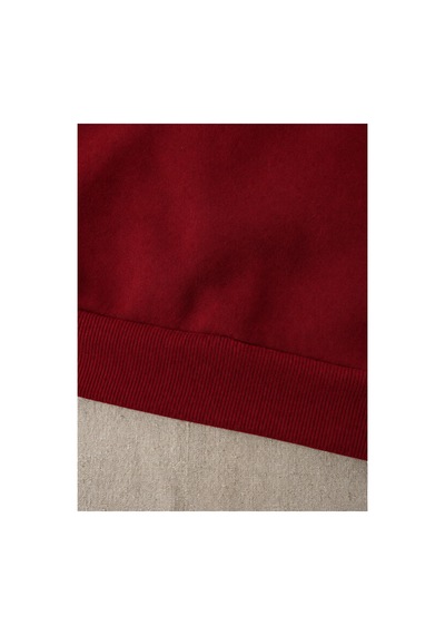 Esade Kadın Beyaz Sarı Çiçek Kol Baskılı Rahat Kalıp Bisiklet Yaka Bordo Sweatshirt Bordo