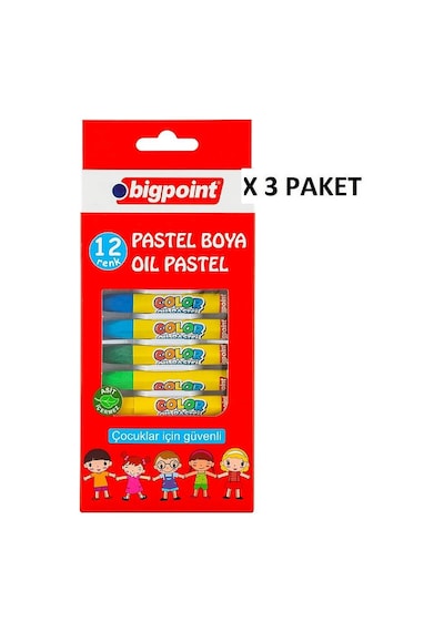 Bigpoint Pastel Boya 12 Renk X 3 Adet Karışık