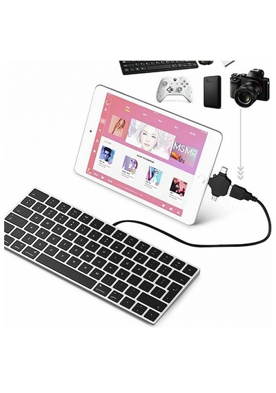 Lightning Apple Uyumlu iPhone  Type-c Micro Usb 3in1 Usb 3.0 Dişi Otg Çevirici