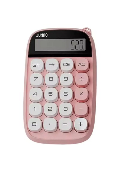 Jenerik Sevimli Kare Tuşlu 10 Haneli Ldc Ekran Hesap Makinası Pembe