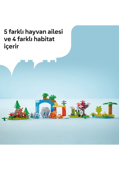 LEGO® DUPLO® Kasabası 3’ü 1 Arada Vahşi Hayvan Aileleri 10446 - 2 Yaş ve Üzeri Küçük Çocuklar için Eğitici Oyuncak Yapım Seti (92 Parça)