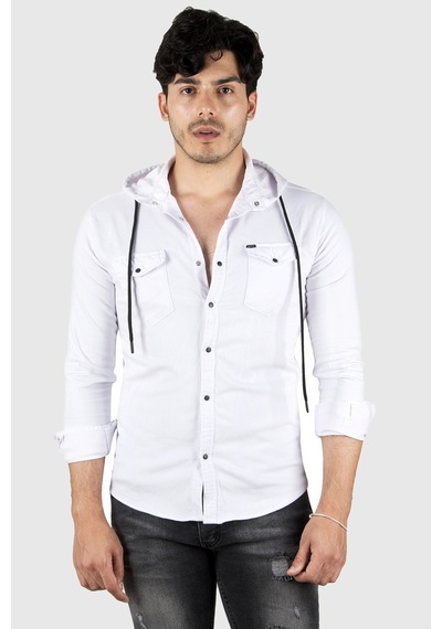 Deepsea Erkek Beyaz Kapüşonlu Slim Fit Dar Kesim Gömlek Likralı Pamuklu Likralı Kot Gömlek 2300396 Beyaz Deepsea Erkek Beyaz Kapüşonlu Slim Fit Dar Kesim Gömlek Likralı Pamuklu Likralı Kot Gömlek 2300396 Beyaz