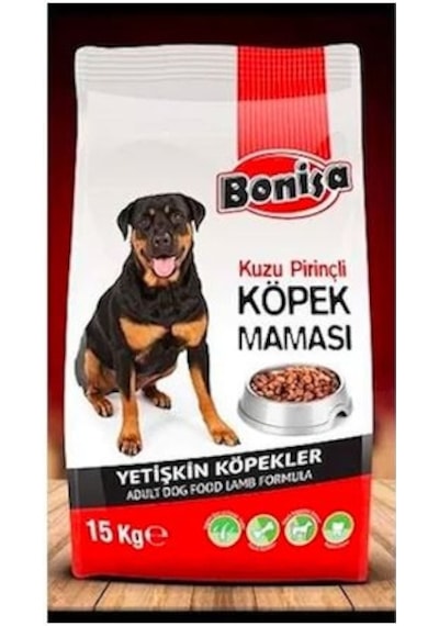 Bonisa Kuzu Etli Pirinçli Yetişkin Köpek Maması 15 KG