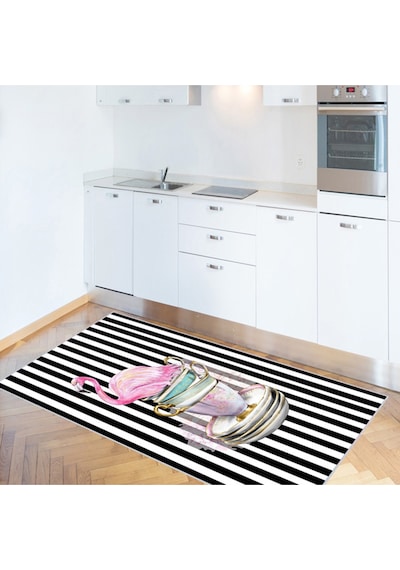 Rovigo Home Dijital Baskı Yıkanabilir Kaymaz Taban Mutfak Halısı RVG2049-SD418 Çok Renkli