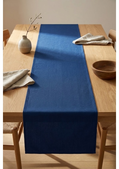 Dekoratif Bohem Runner - Yemek Masası Ve Salon Konsol Örtüsü 50x150 Cm Lacivert