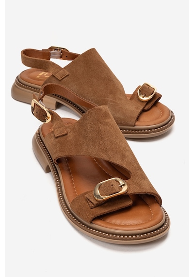 Luvishoes Cruel Taba Süet Hakiki Deri Kadın Sandalet