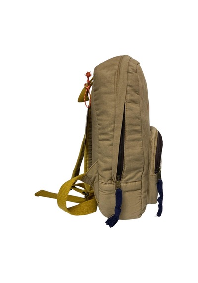 Old Cotton Cargo Kaliteli Mini Vintage Salaş Disayn Günlük Sırt Gezi Çantası 19 Cm X 34 Cm Bej
