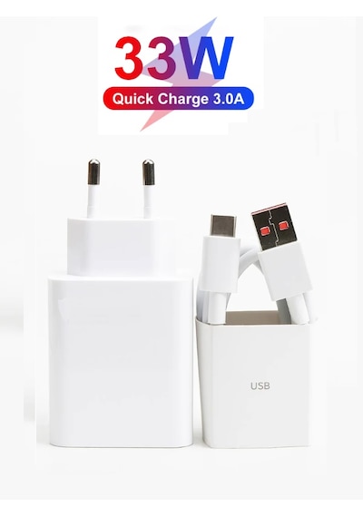 Tecno Camon 20 / 20s Pro 5g Uyumlu 33w Süper Hızlı Şarj Aleti Seti Adaptör Ve Usb To Type-c Kablo
