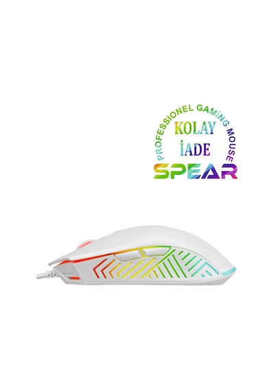 Smx-g68 Spear Full Rgb 7200dpı 7d Makrolu Gaming Oyuncu Mouse Beyaz