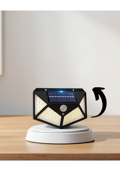 Güneş Enerjili Bahçe Lambası 100 Led Ip65 Hareket Sensörlü Çok Renkli