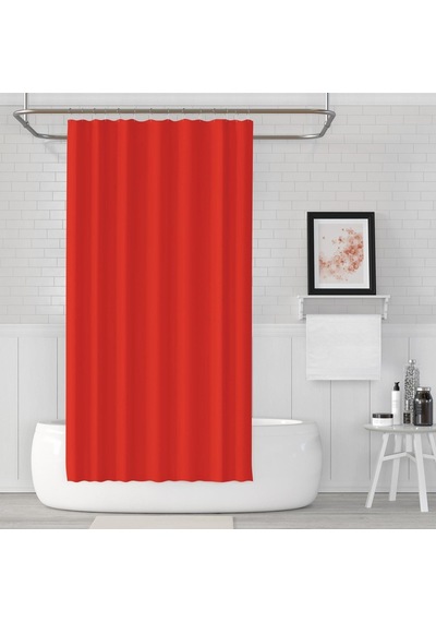Zethome Jackline Banyo Duş Perdesi 0010 Kırmızı Çift Kanat 2X120X Kırmızı